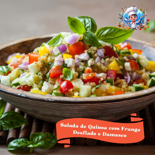 Salada Festiva de Quinoa com Frango Desfiado e Damasco