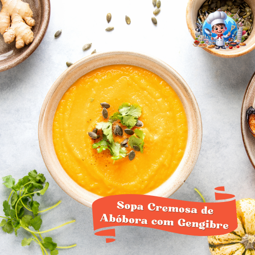 Sopa Cremosa de Abóbora com Gengibre