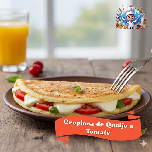 Crepioca de Queijo e Tomate