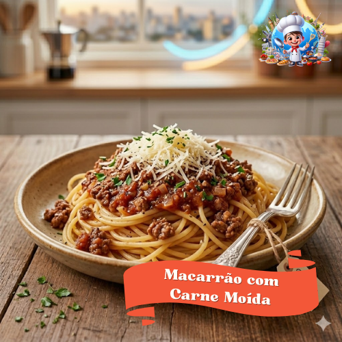 Macarrão Delicioso com Carne Moída